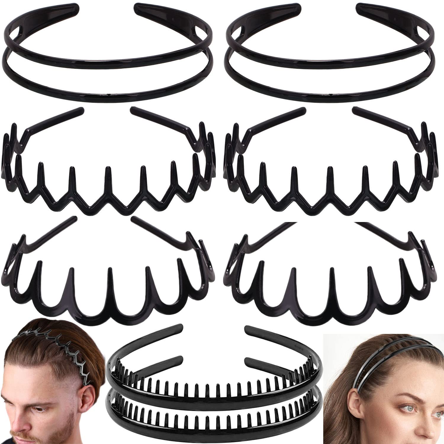 ULTIMUTE fashion headbands 8-pcs black packaging for all-day wear.