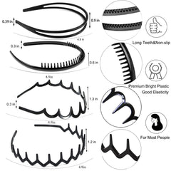 ULTIMUTE headbands with teeth comb non-slip grip keeps hair tidy.