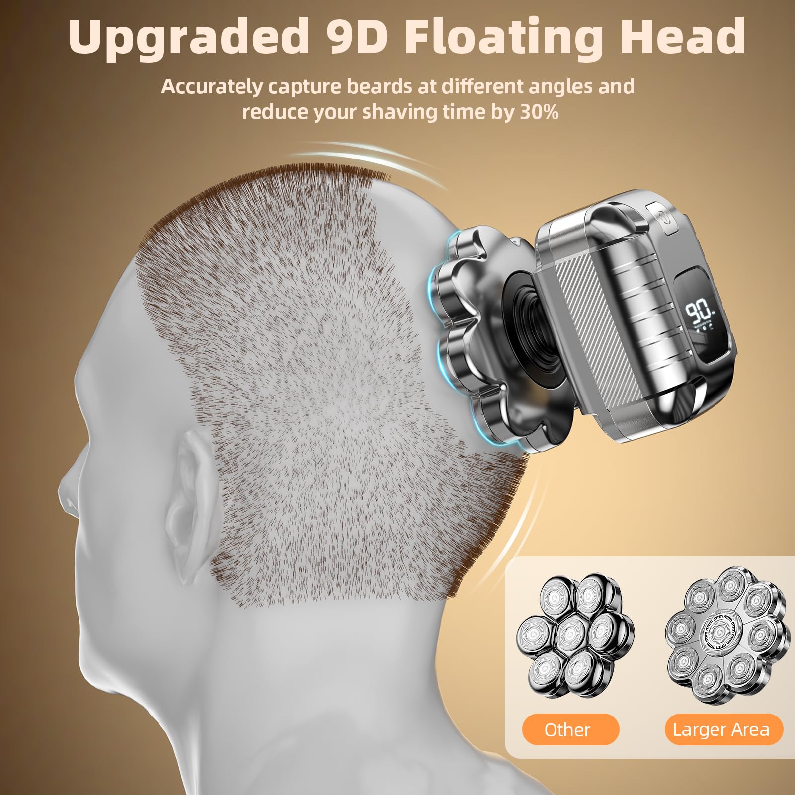 UltraCaput 9D shaver in wet-dry use for convenient shower shaving