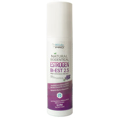 UltraSpa Skincare BioLabs PRO estro-cream lavender bottle offers soothing daily moisture for menopausal comfort.