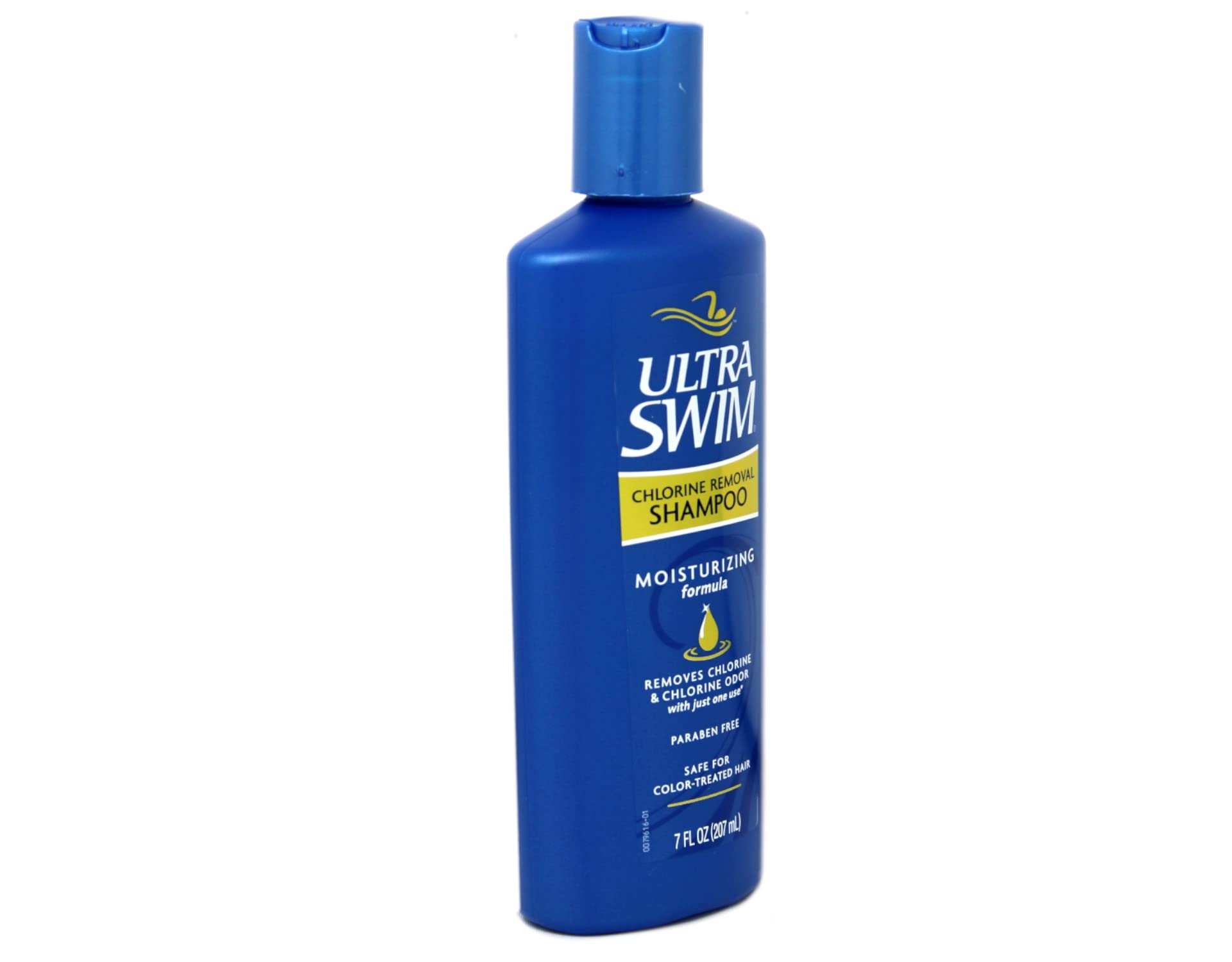 UltraSwim chlorine removal moisturizing shampoo on shower shelf for daily use