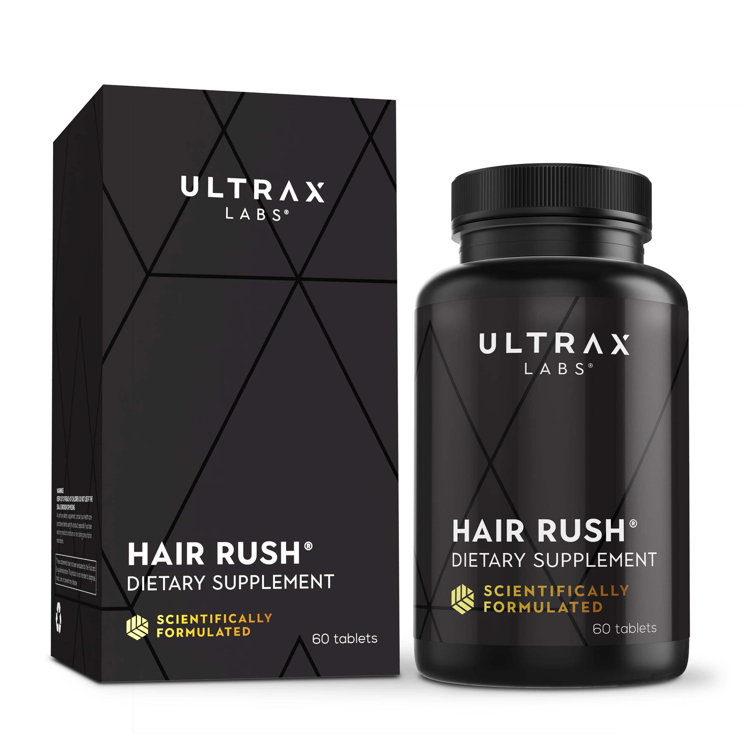 Ultrax Labs Hair Rush bottle close-up for daily hair growth support