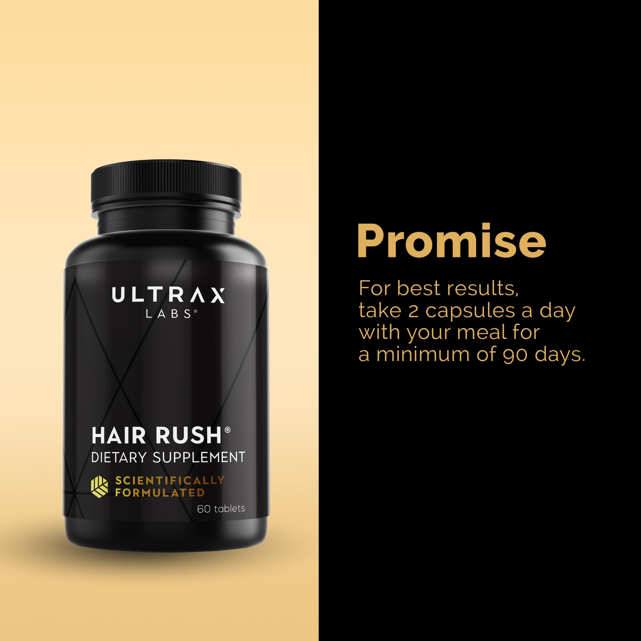 Ultrax Labs Hair Rush pills ready for daily use in regimen