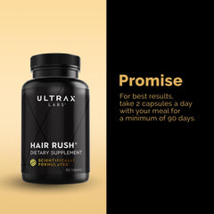 Ultrax Labs Hair Rush pills ready for daily use in regimen