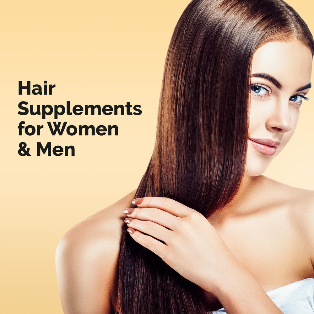 Ultrax Labs Hair Rush tablets in hand illustrate portable daily routine