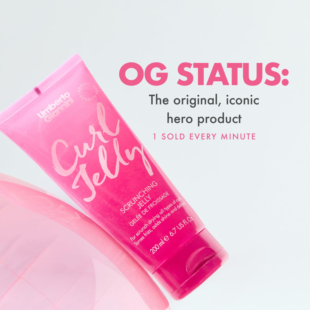 Umberto Giannini air-dried curls using Curl Jelly and Curl Whip for definition