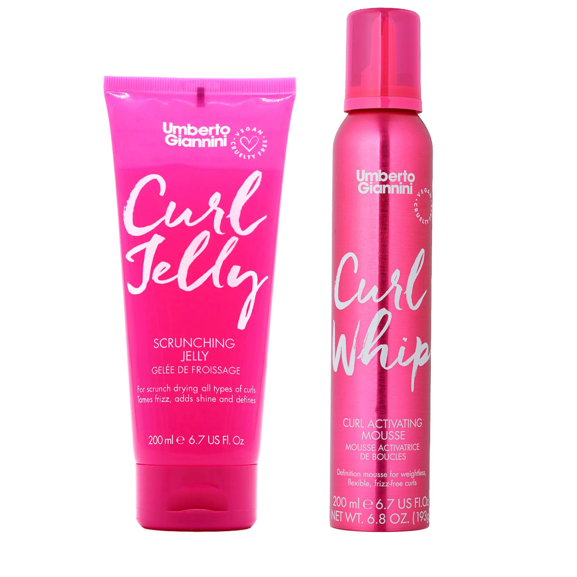 Umberto Giannini Curl Jelly bottle pouring for defined curls and frizz control