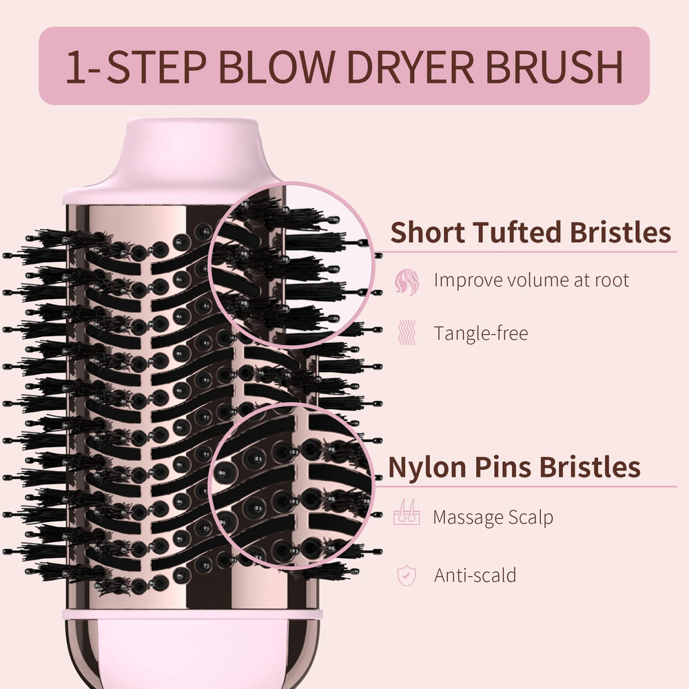 Umeely brush with nylon pins reduces tangles and boosts shine