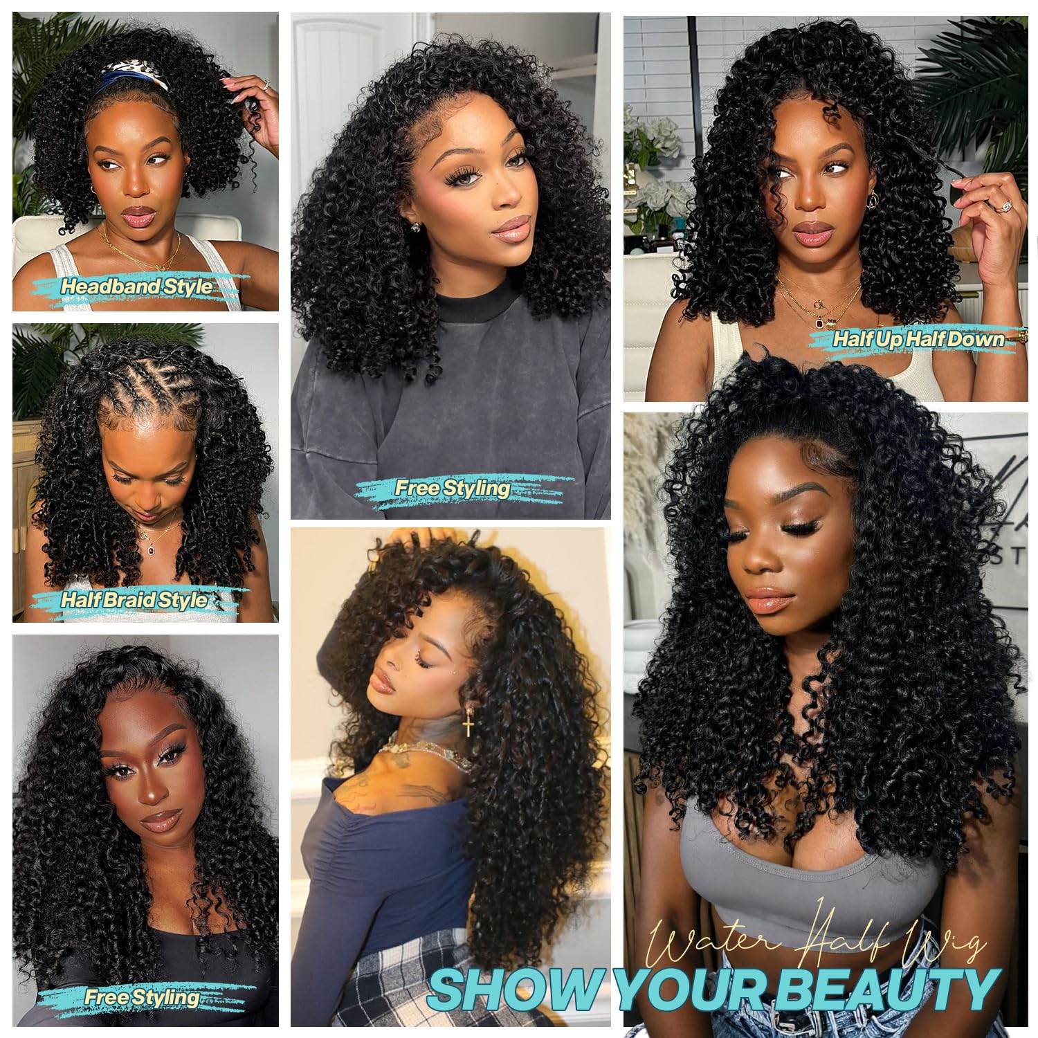 UMEGIRL 20-inch wig demonstrates versatile styling and natural hairline blending.