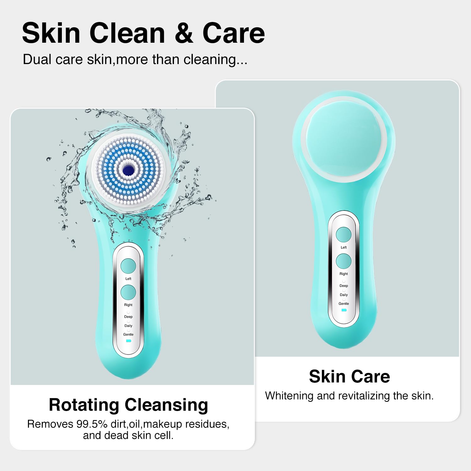 Umickoo Face Scrubber 800mAh battery enables long, month-long daily use.