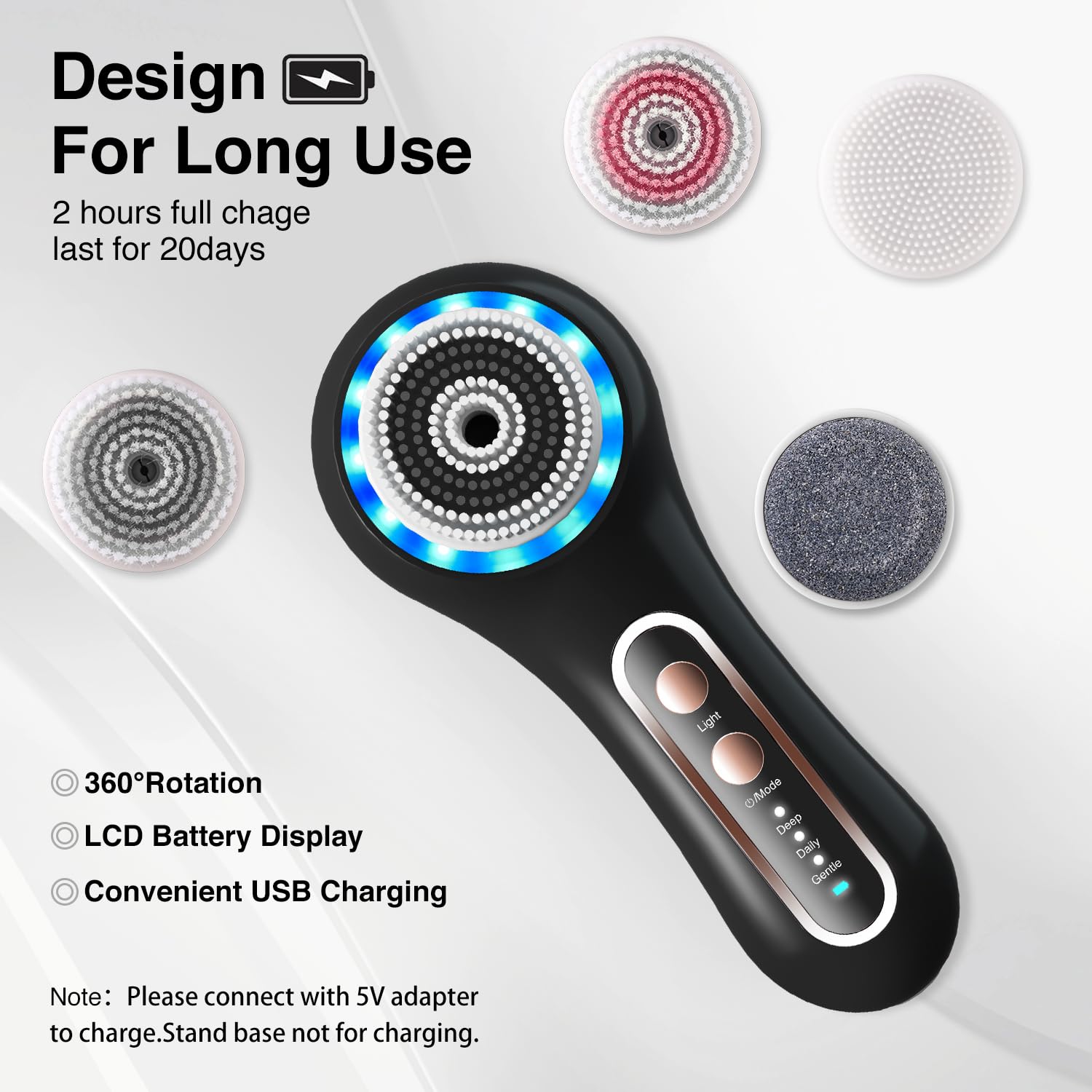 Umickoo Face Scrubber in shower scene showcasing waterproof convenience.