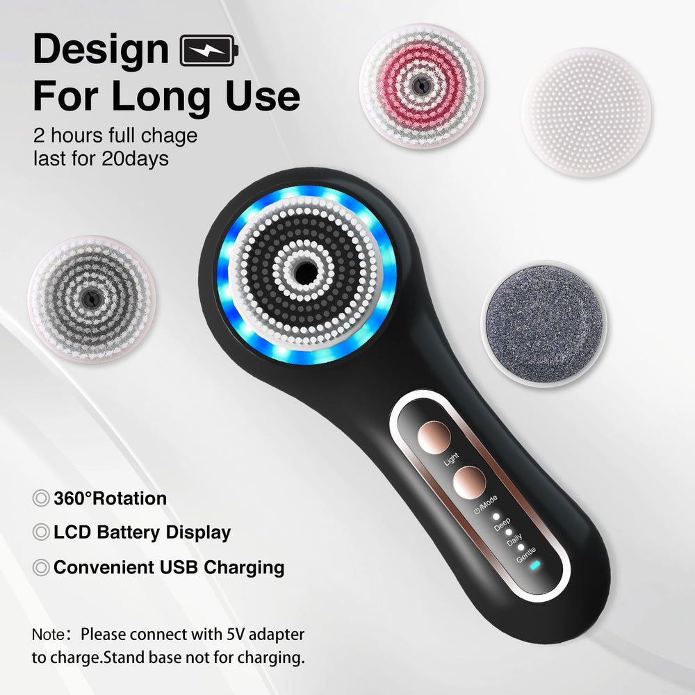 Umickoo Face Scrubber in shower scene showcasing waterproof convenience.