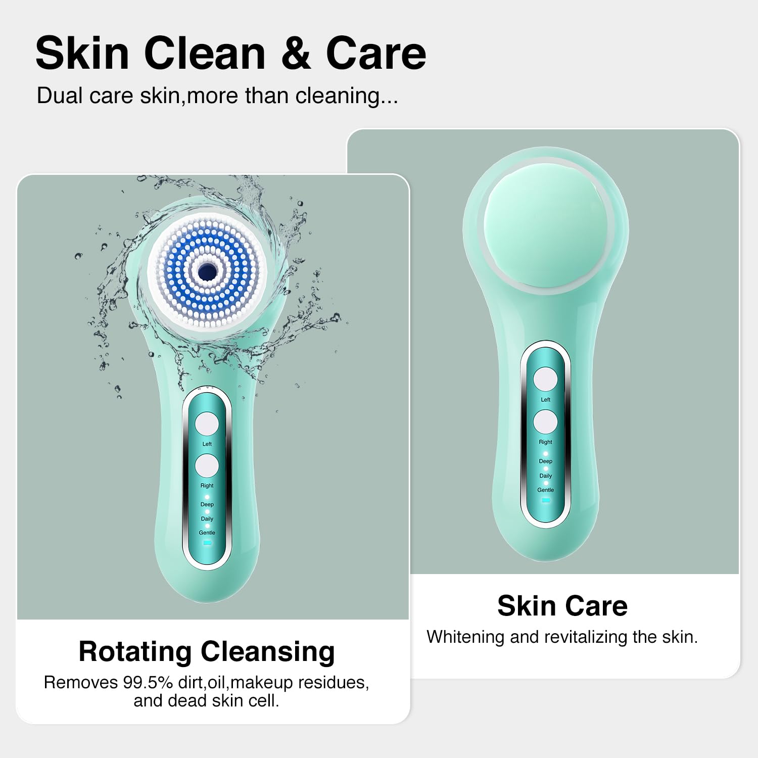 Umickoo Face Scrubber silicone head provides gentle exfoliation and smooth skin