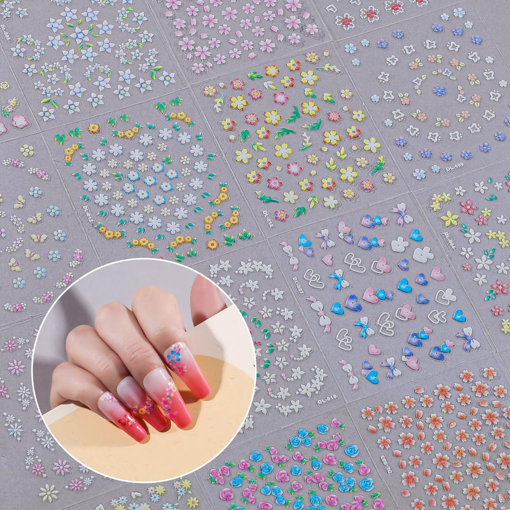 Umillars safe material flower decals suitable for DIY nail art with friends.