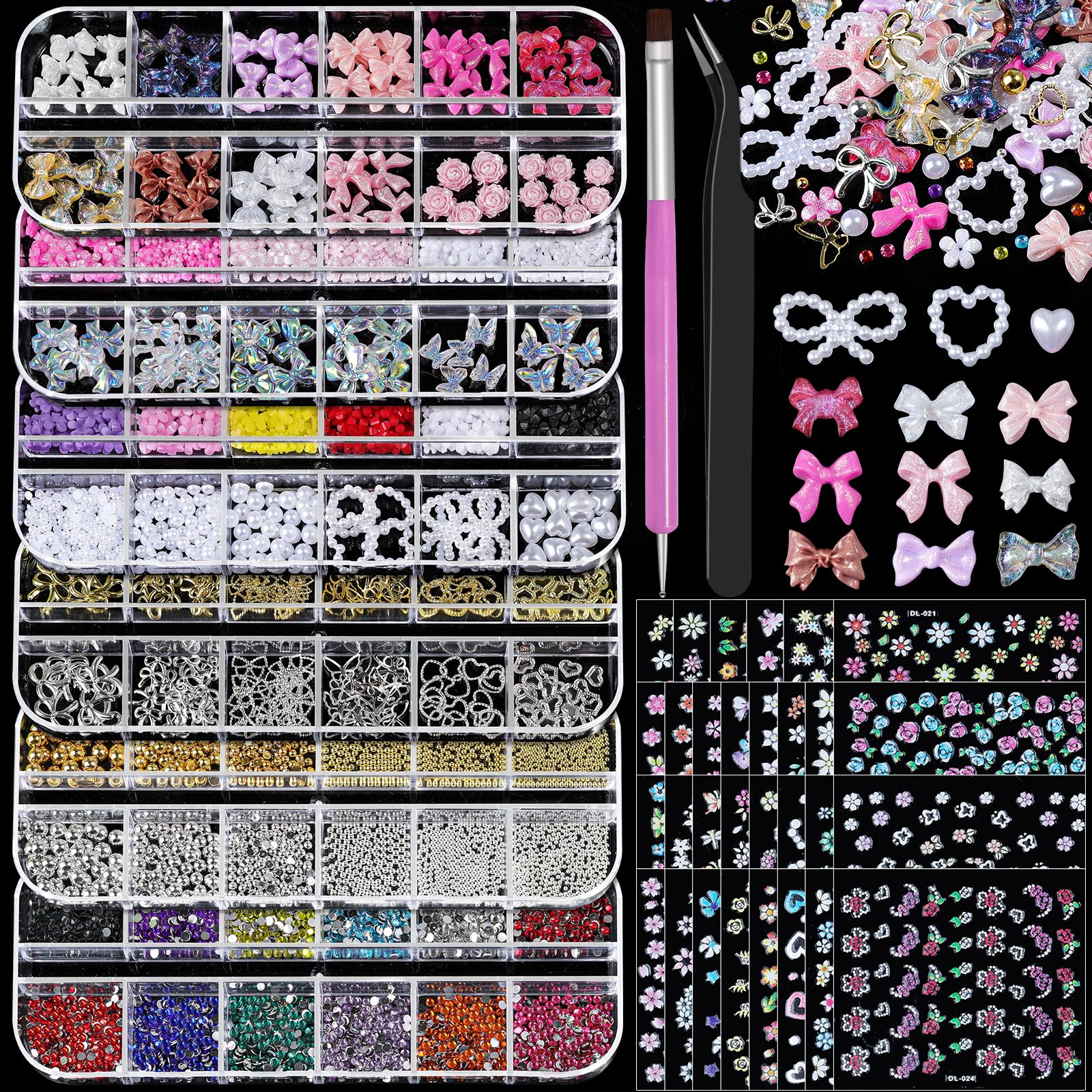 Umillars nail art kit flower stickers for quick detailed nail designs