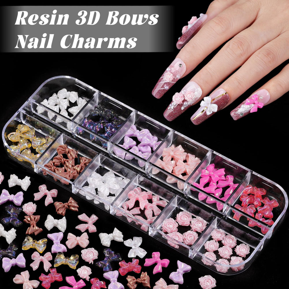 Umillars bow and butterfly charms for charming nail accents