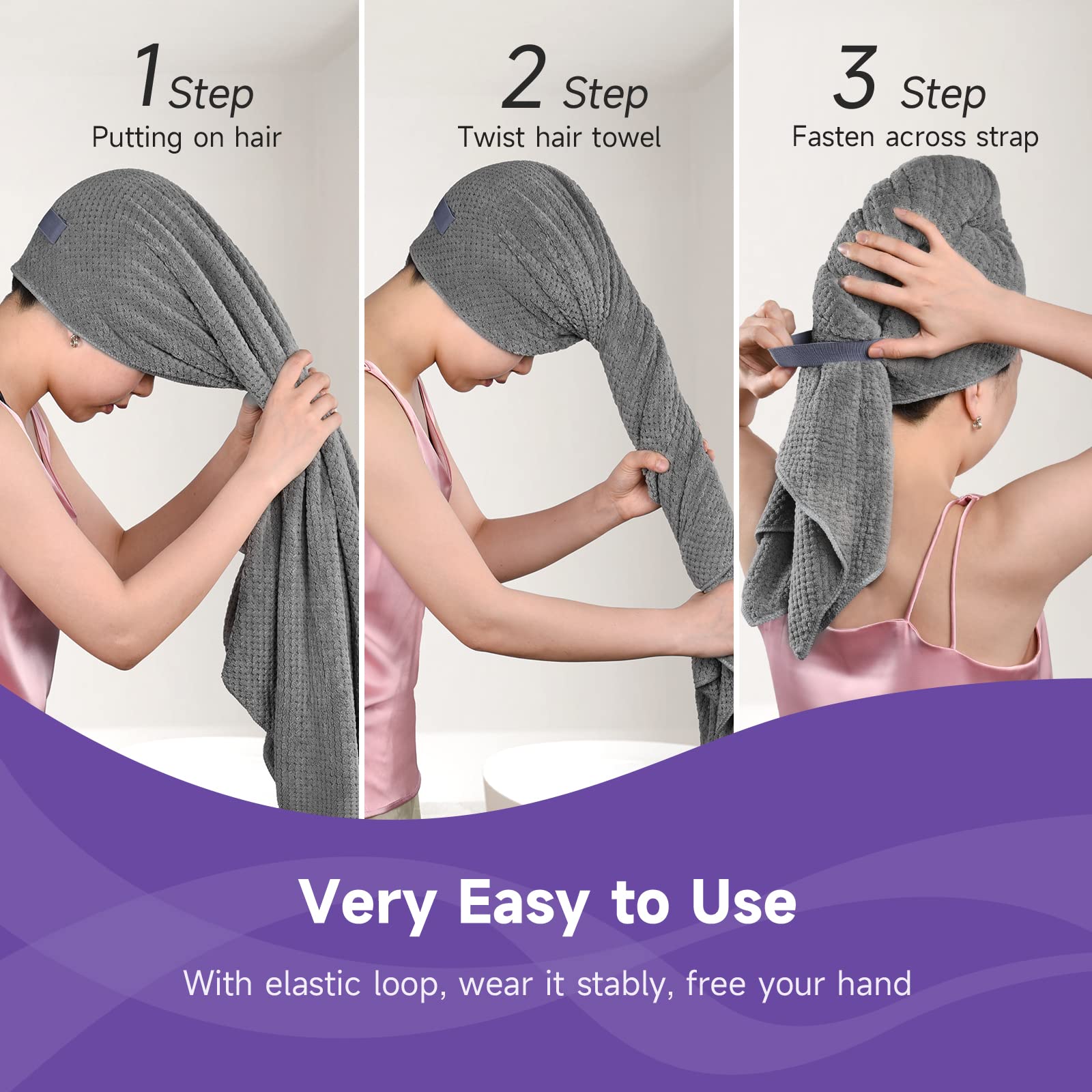 Umisleep extra-large towel rapid absorption highlights fast-drying with less towel friction.