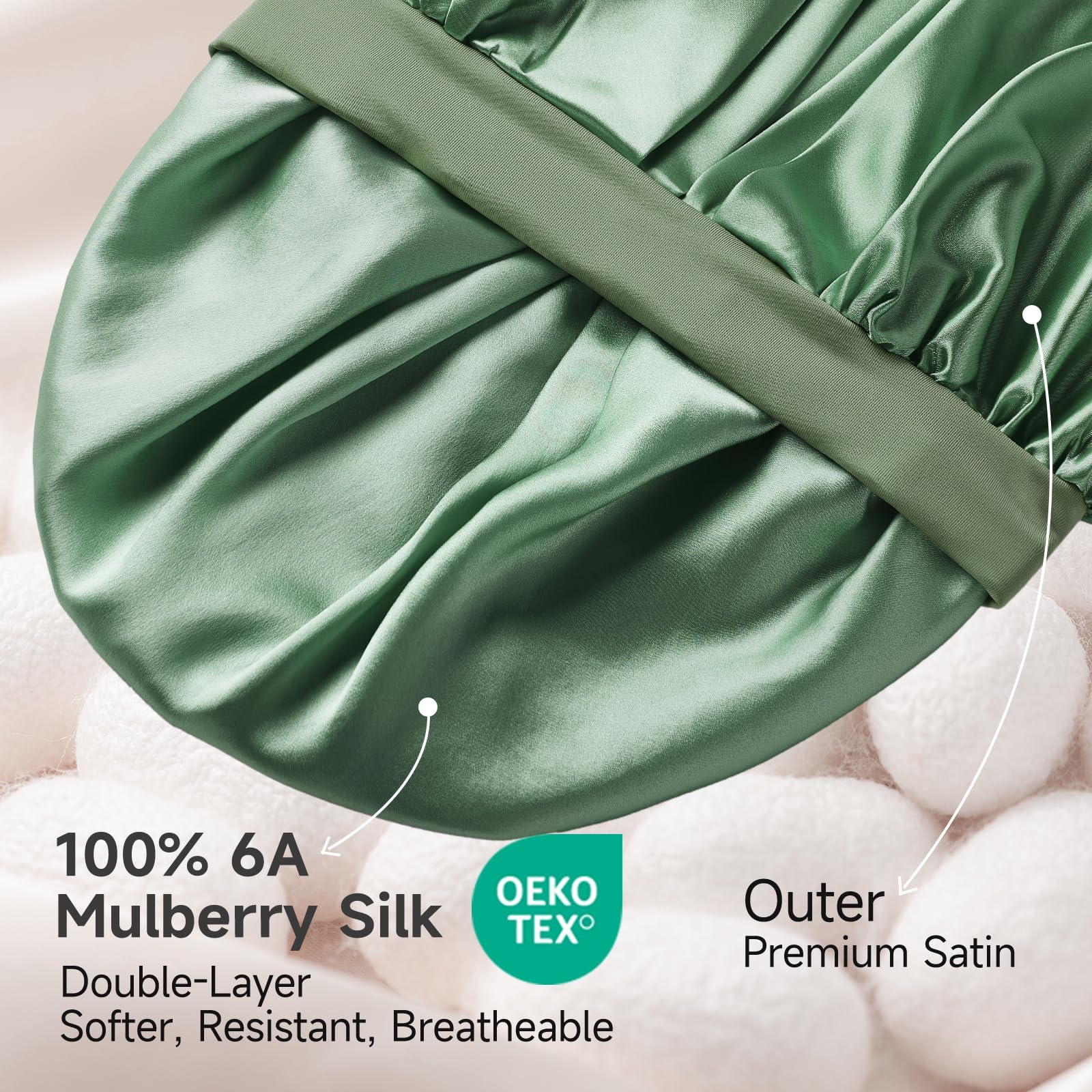 Umisleep silk bonnet with adjustable buckle keeps it secure all night