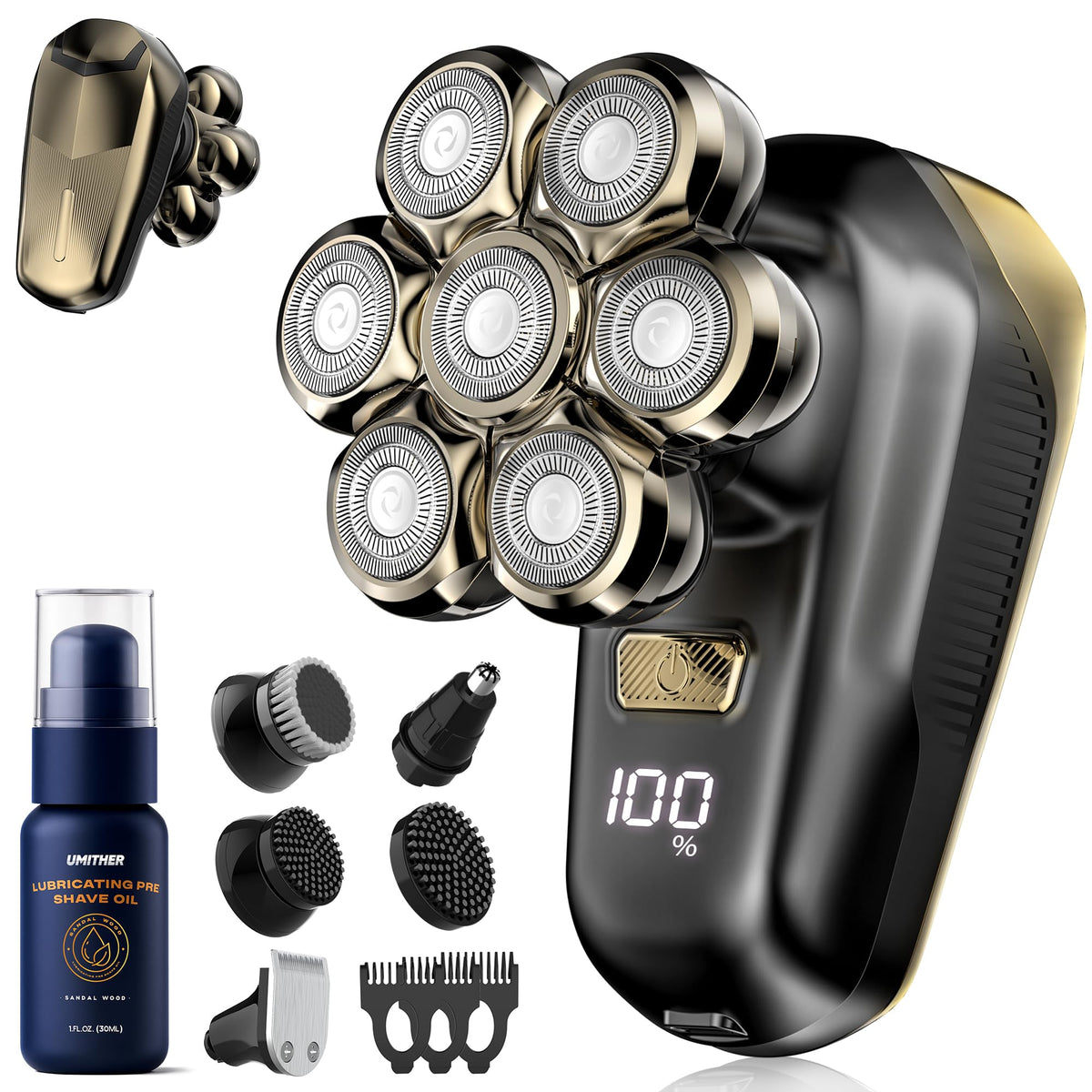 Umither head shaver with 7D heads offers smooth bald-head shaving