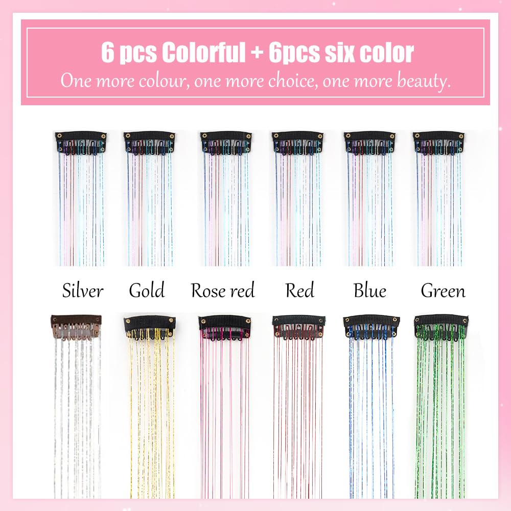 Umylar holiday glitter tinsel for hair adds party-ready sparkle.