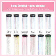 Umylar holiday glitter tinsel for hair adds party-ready sparkle.