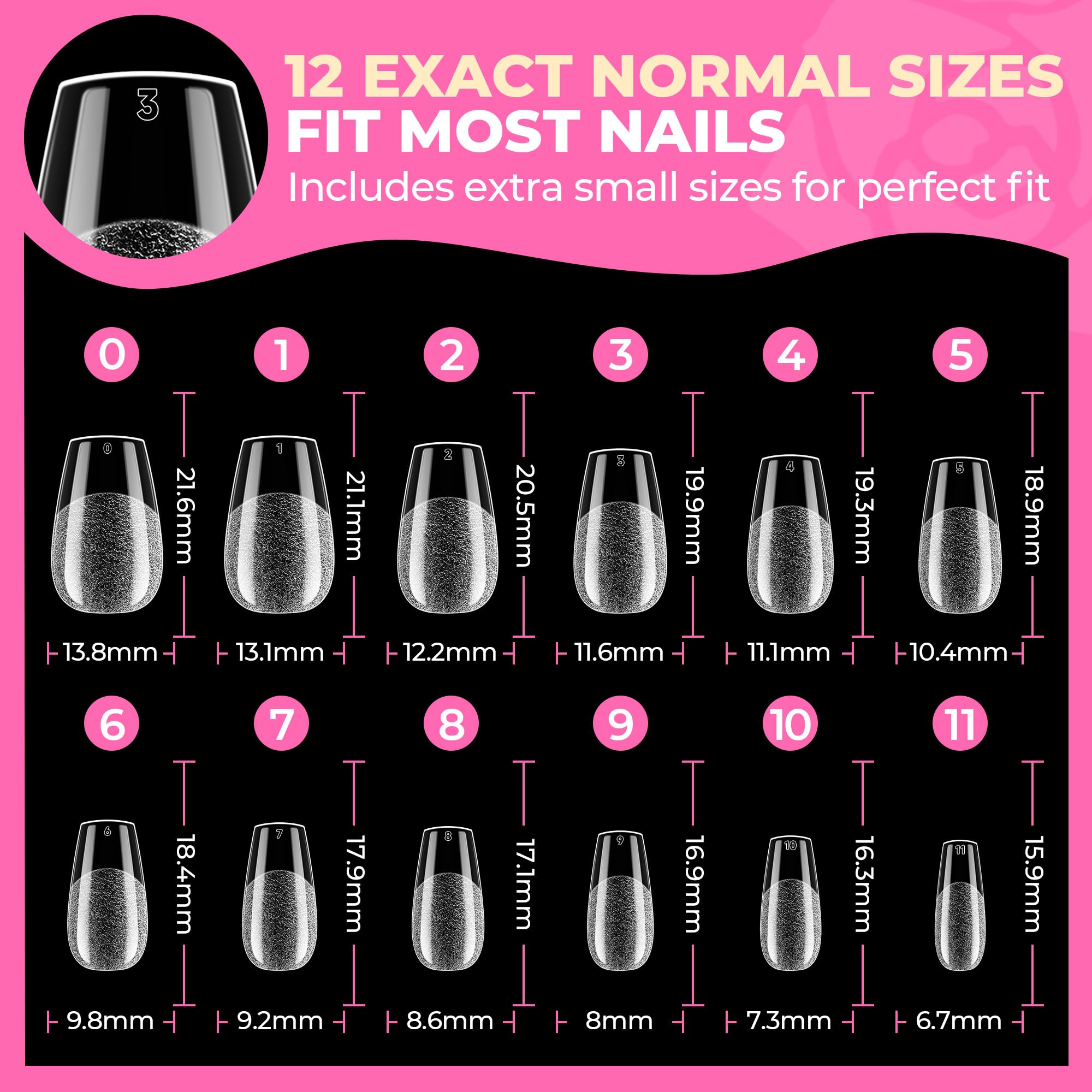UNA GELLA 504pcs set ensures backup tips for multiple nail looks.