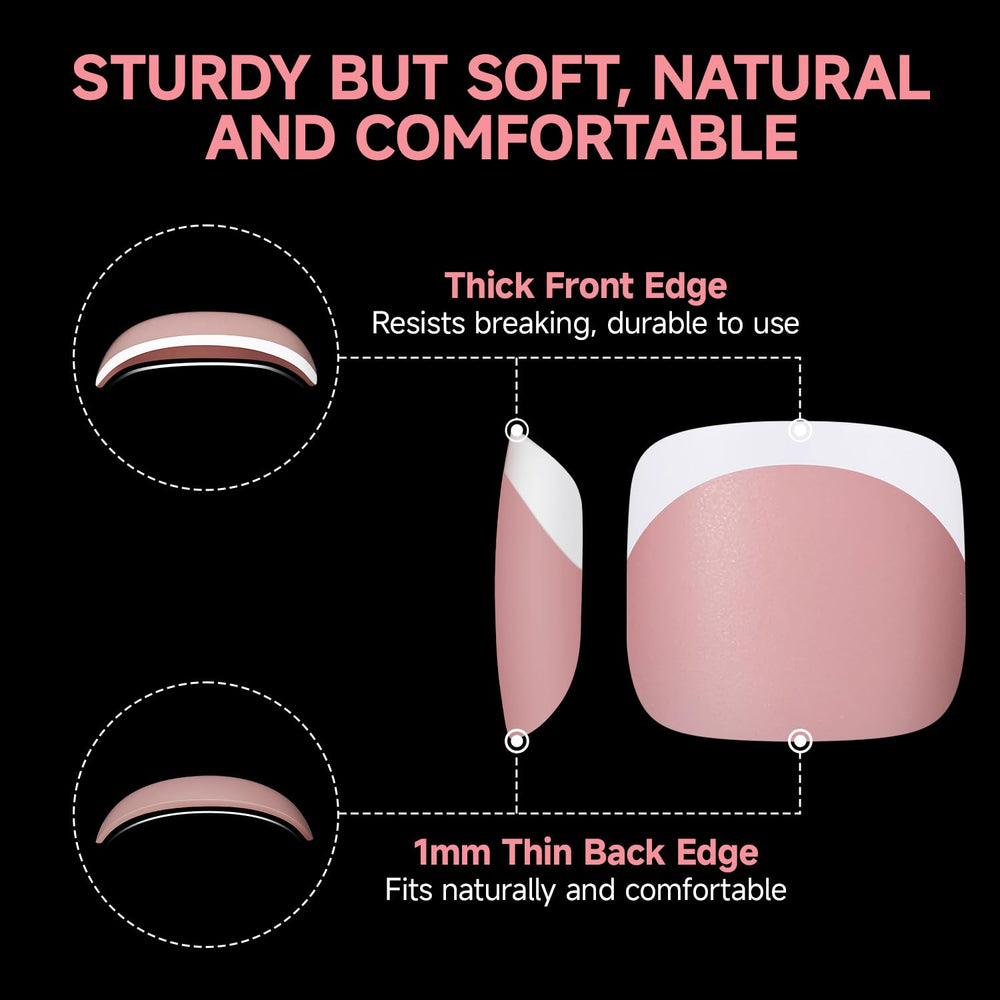 UNA GELLA base-coat-ready inner-surface simplifies 10-minute French look.