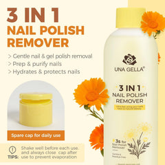 UNA GELLA calendula-scent remover bottle showcases soothing formula