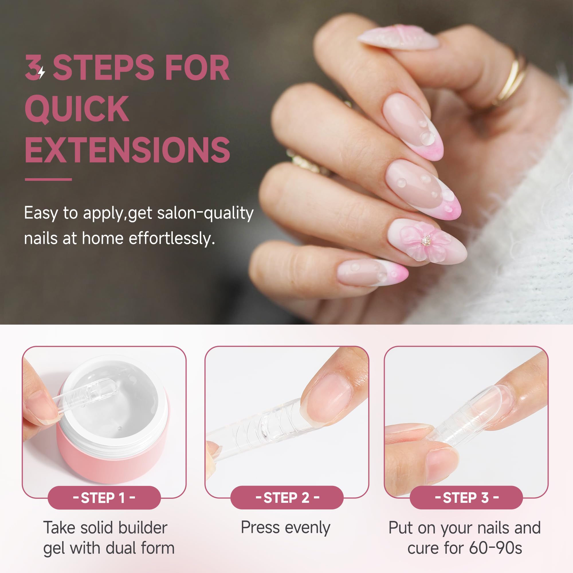 UNA GELLA builder gel used for nail extensions setup