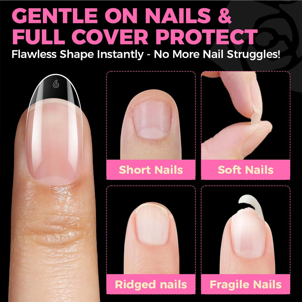UNA GELLA clear gel tips enable quick at-home application.