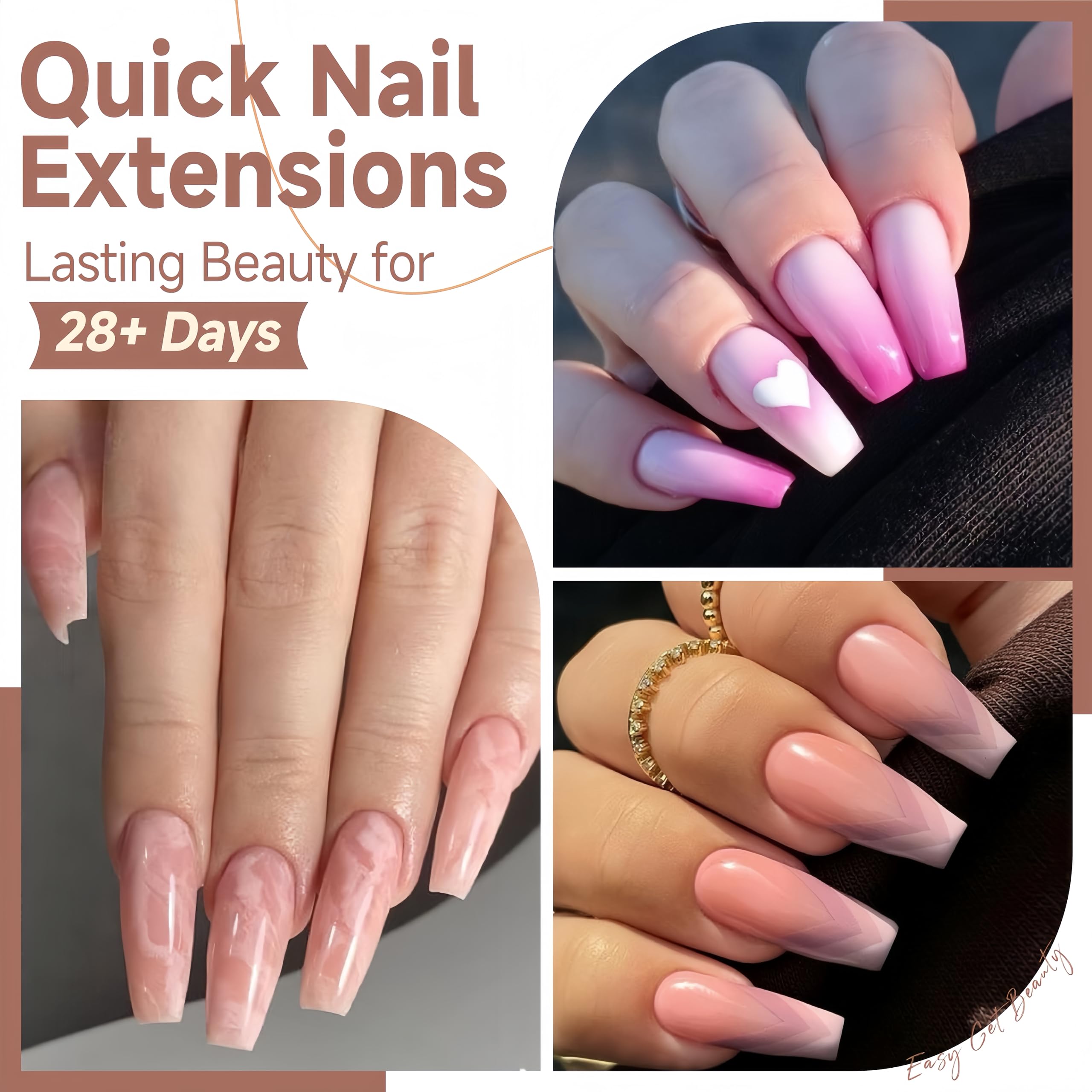 UNA GELLA pre-buffed and shaped coffin tips save time during DIY manicures.