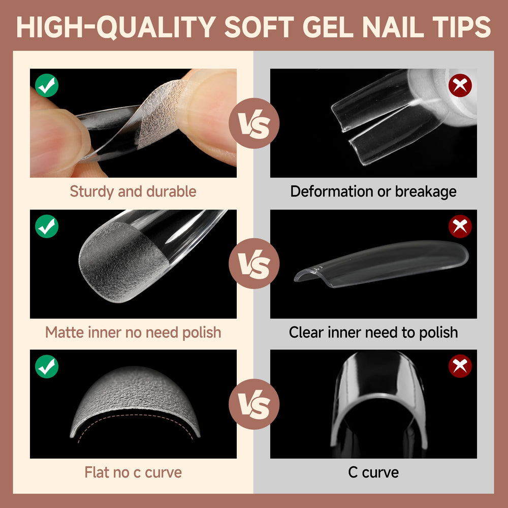 UNA GELLA coffin tips enable quick extension and long-lasting wear.