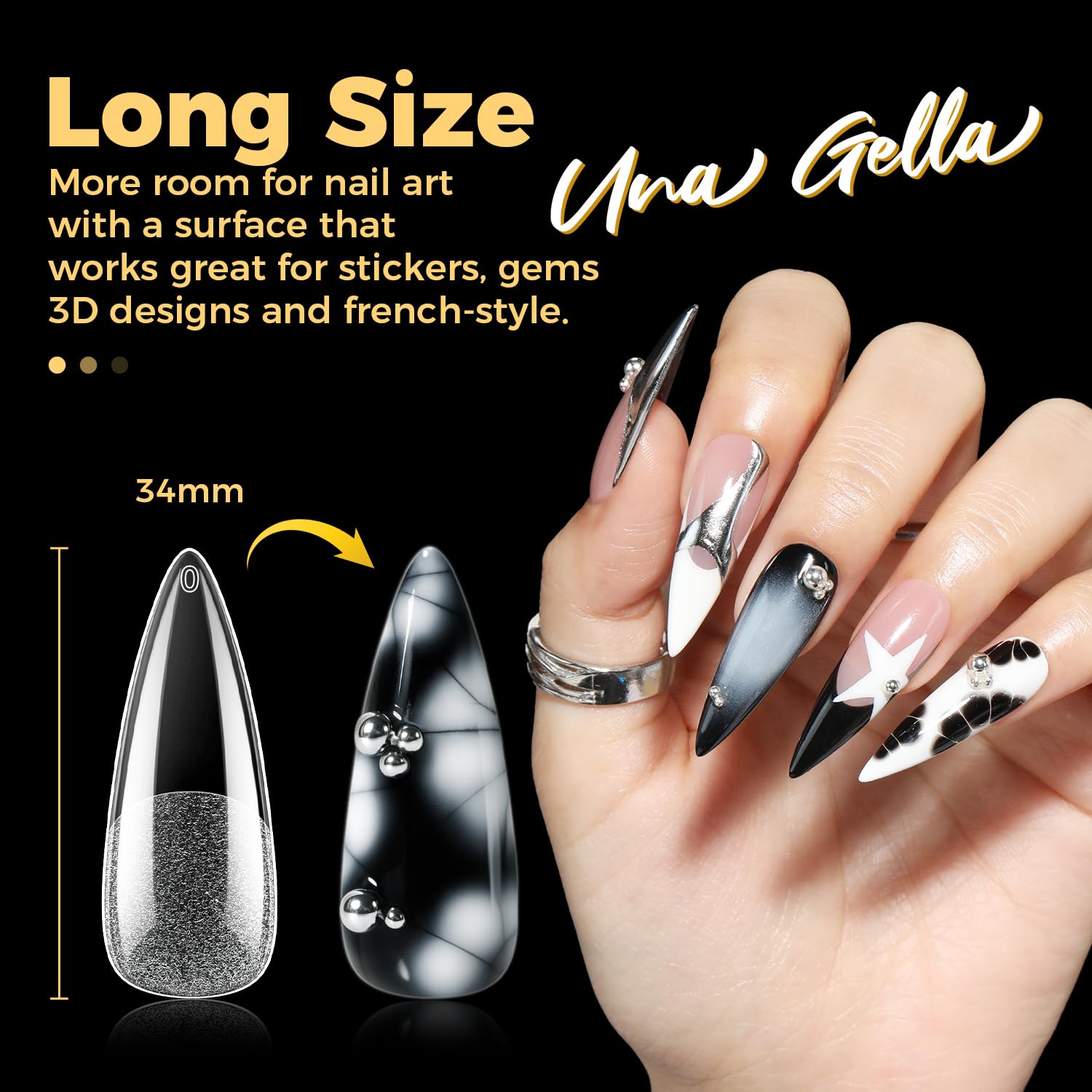 UNA GELLA 600 piece set offers variety for at home Christmas nail designs.
