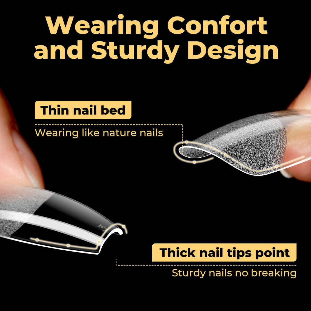 UNA GELLA tips stay durable for up to four weeks with proper prep.