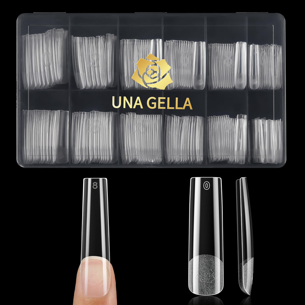 UNA GELLA extra-long tapered square nail tips package for DIY extensions