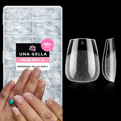 UNA GELLA extra short coffin tips packaging view for easy DIY nails