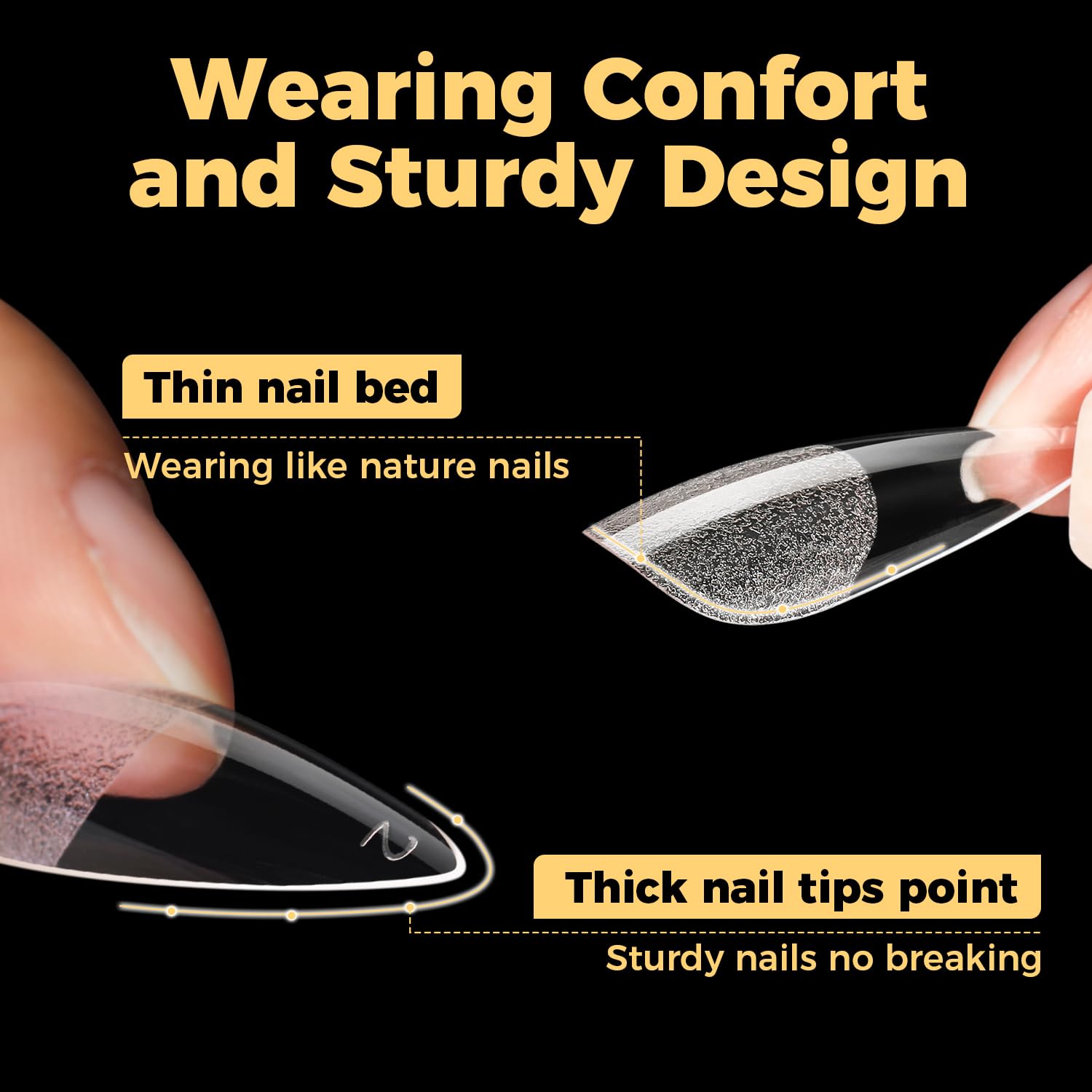 UNA GELLA clear tips are flexible to press trim and paint.