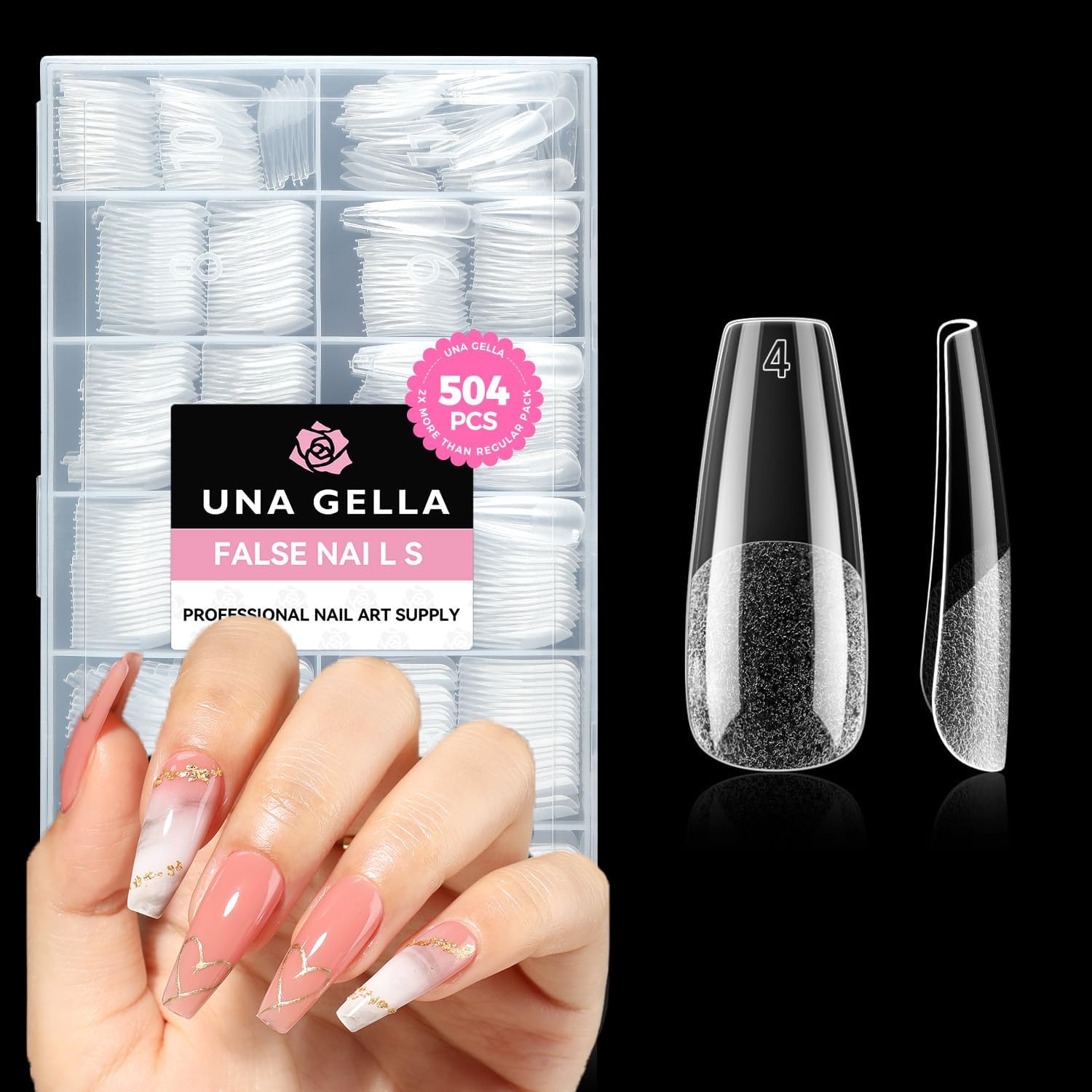 UNA GELLA half-matte full-cover nails provide versatile finishes for modern nail art
