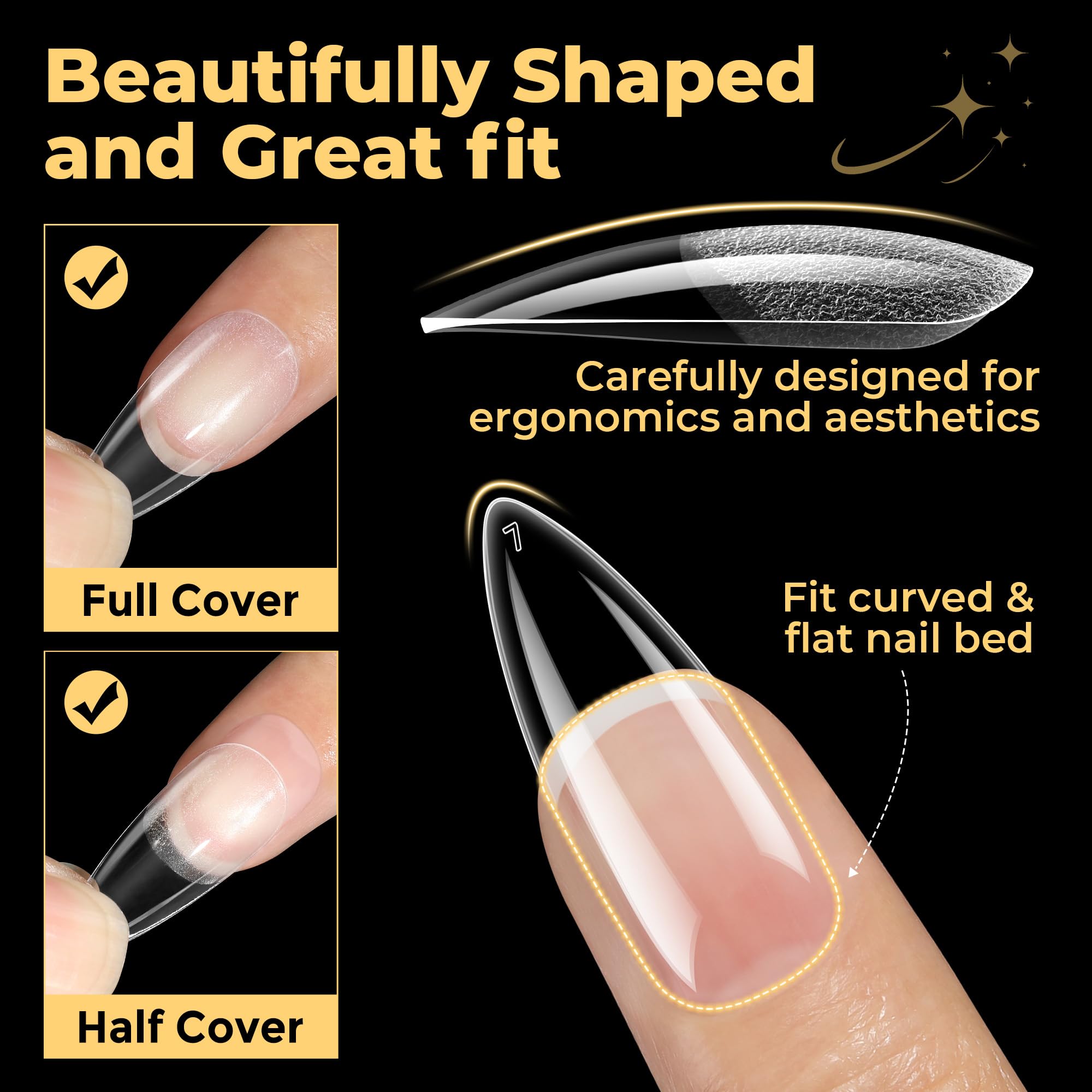 UNA GELLA inner-etched tips highlight deeper texture for stronger adhesion