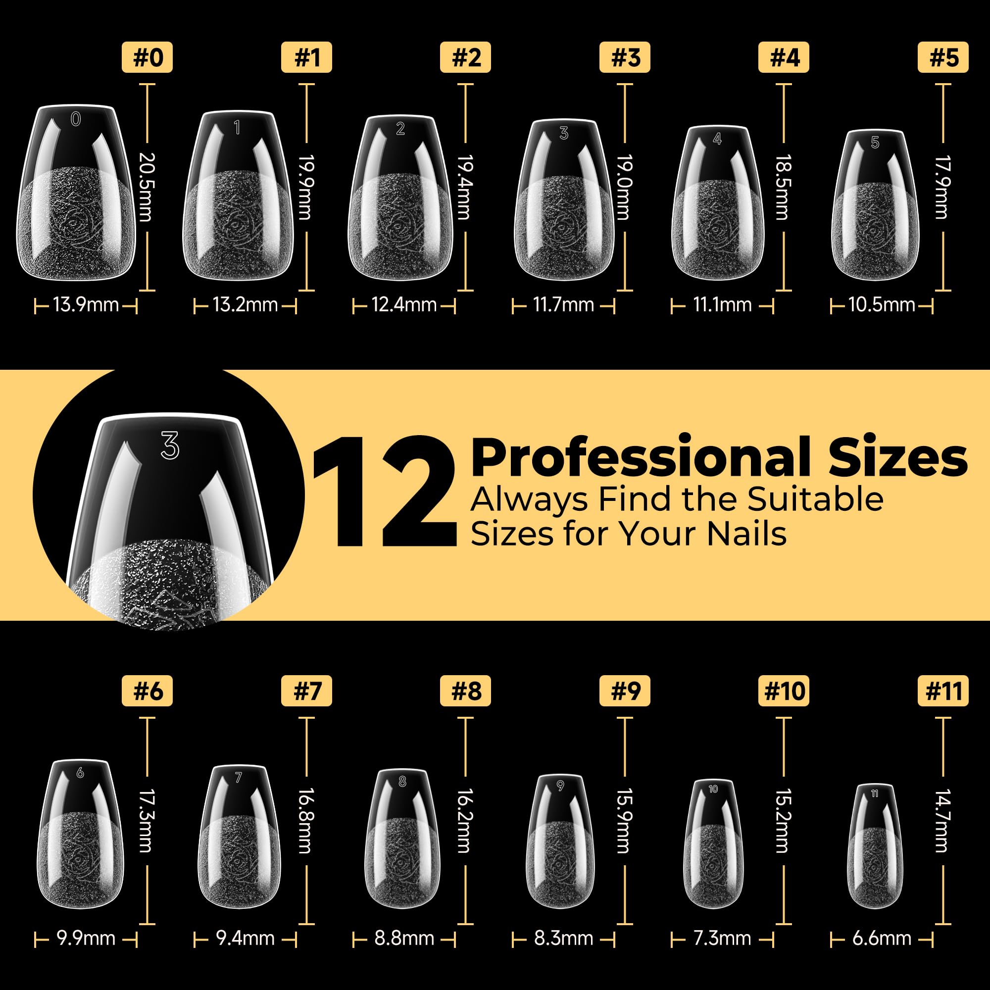 UNA GELLA long-wear coffin tips suggesting durable wear over weeks