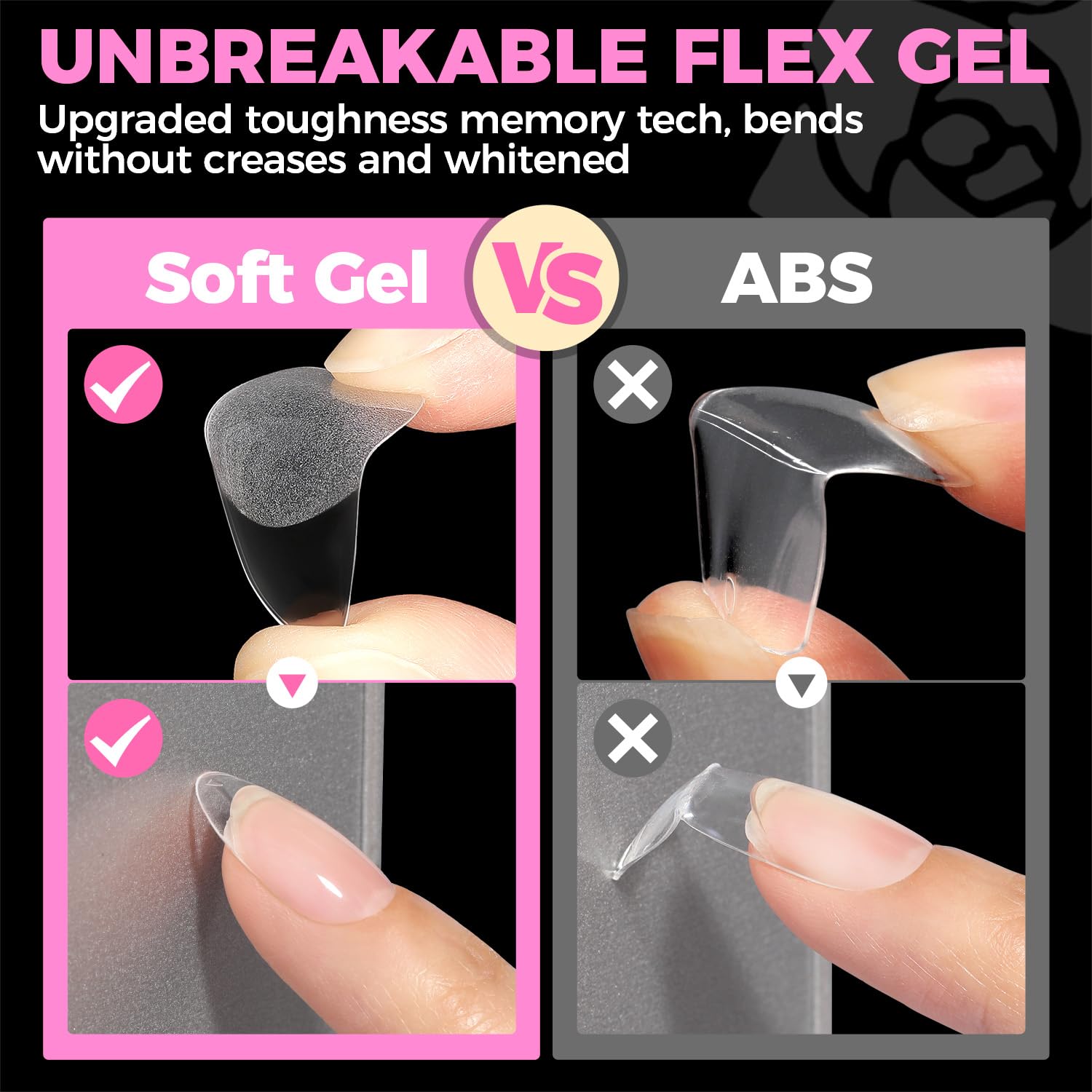 UNA GELLA matte full-cover tips stay color-rich without filing.