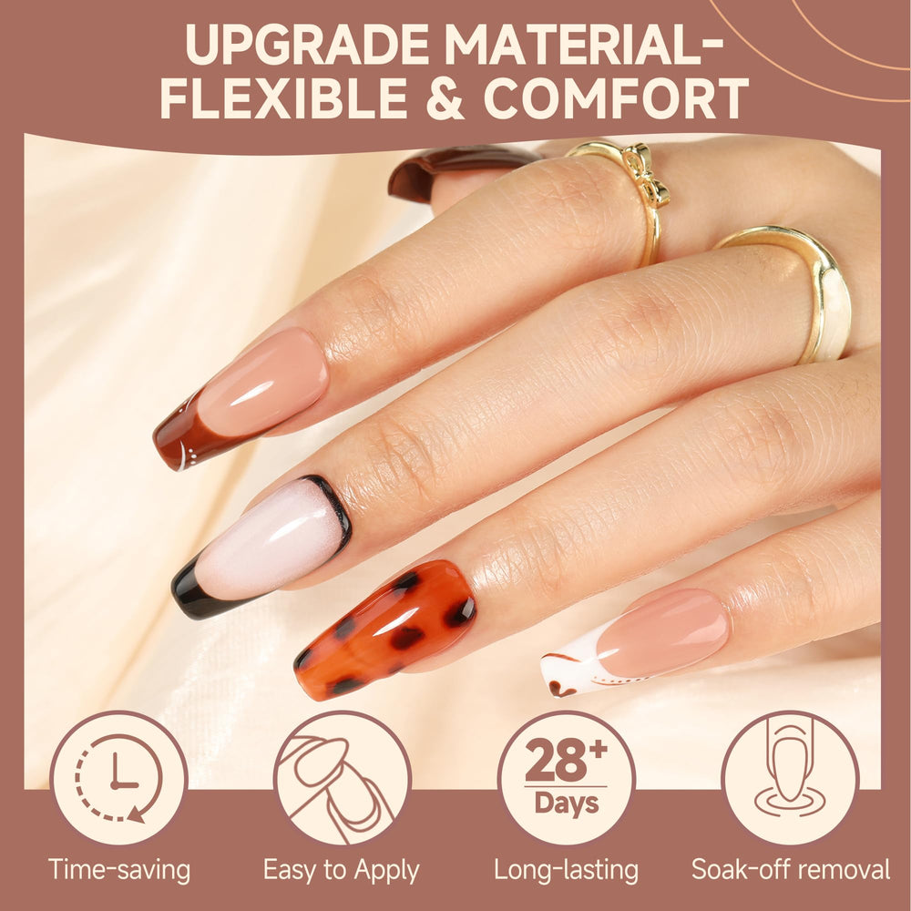 UNA GELLA medium coffin nail tips come in 12 sizes for precise nail fit.