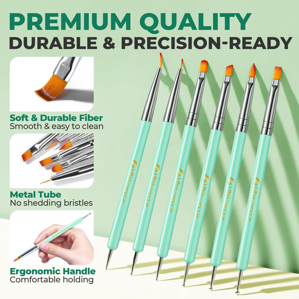 UNA GELLA Nail Art Pens double-ended dotting tool aids details and rhinestones