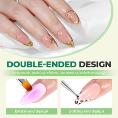 UNA GELLA Nail Art Pens green French brush helps crisp edge techniques