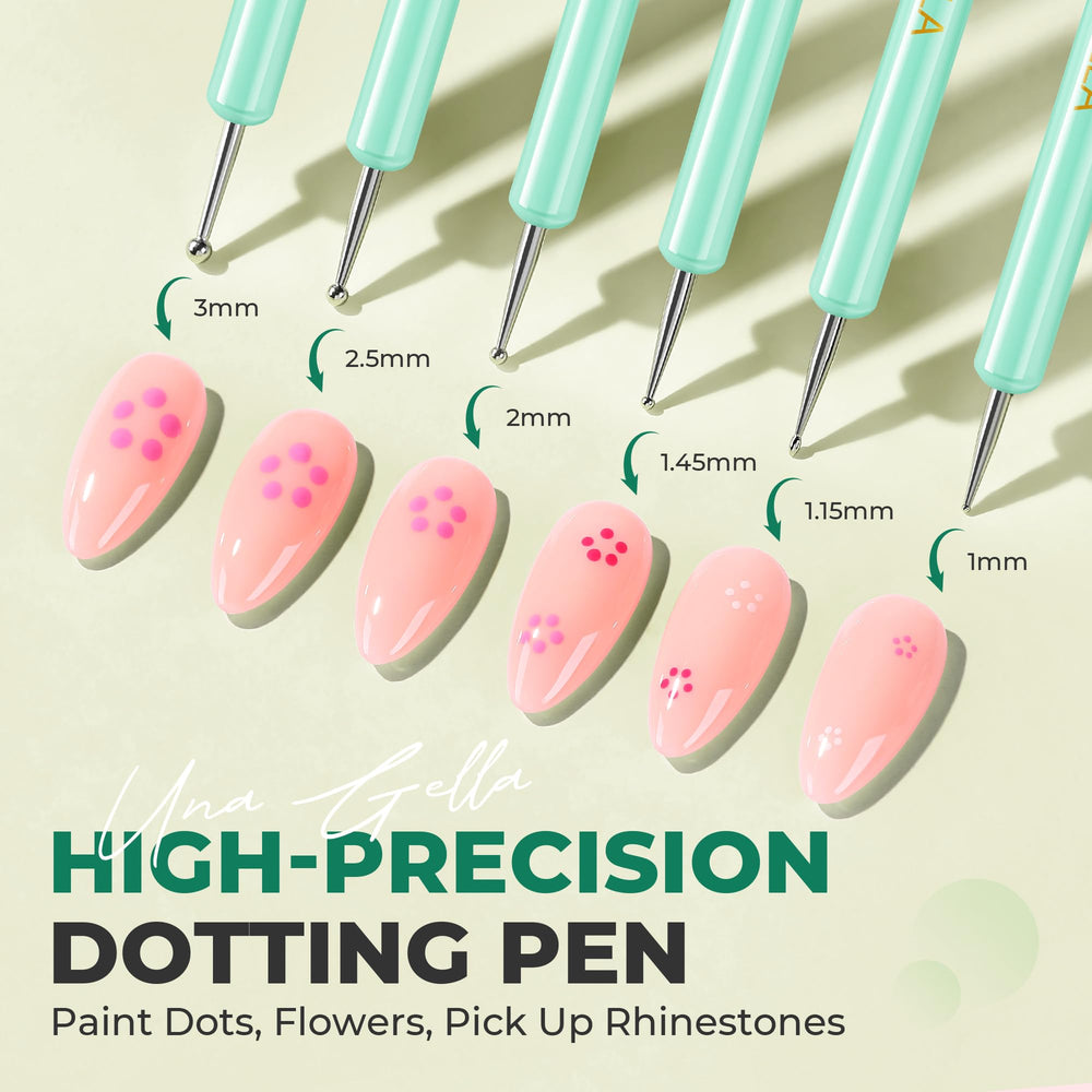 UNA GELLA Nail Art Pens green liner brush enables fine lines and precision