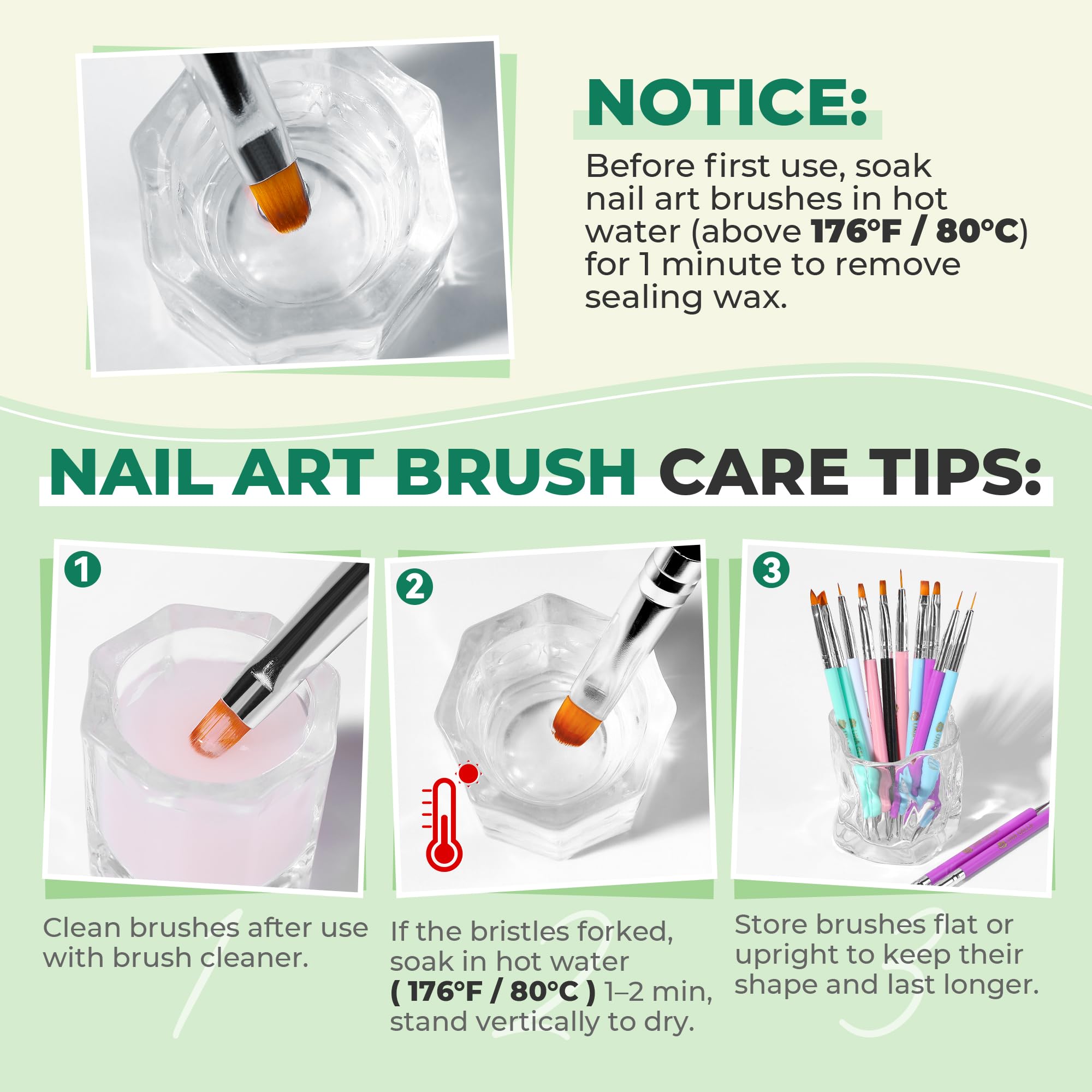 UNA GELLA Nail Art Pens green rhinestone-dotting tools enhance embellishments
