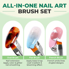UNA GELLA Nail Art Pens green sculpting brush supports three-dimensional accents