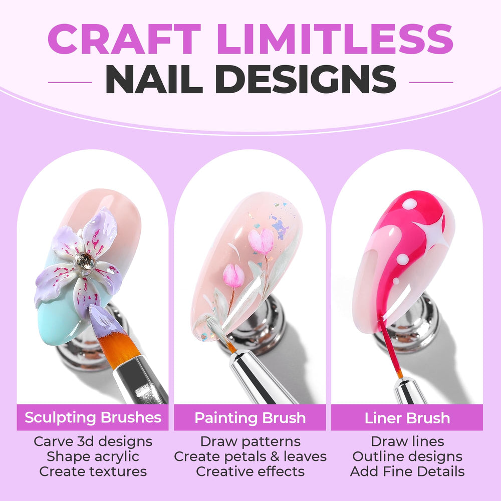 UNA GELLA Nail Art Pens soft bristles closeup emphasize flexible splinter-free application