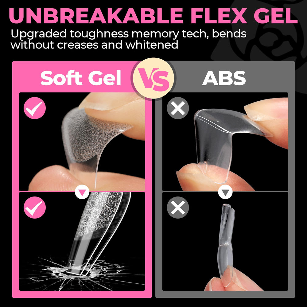 UNA GELLA nail extension tips – smooth edges for natural-looking results.