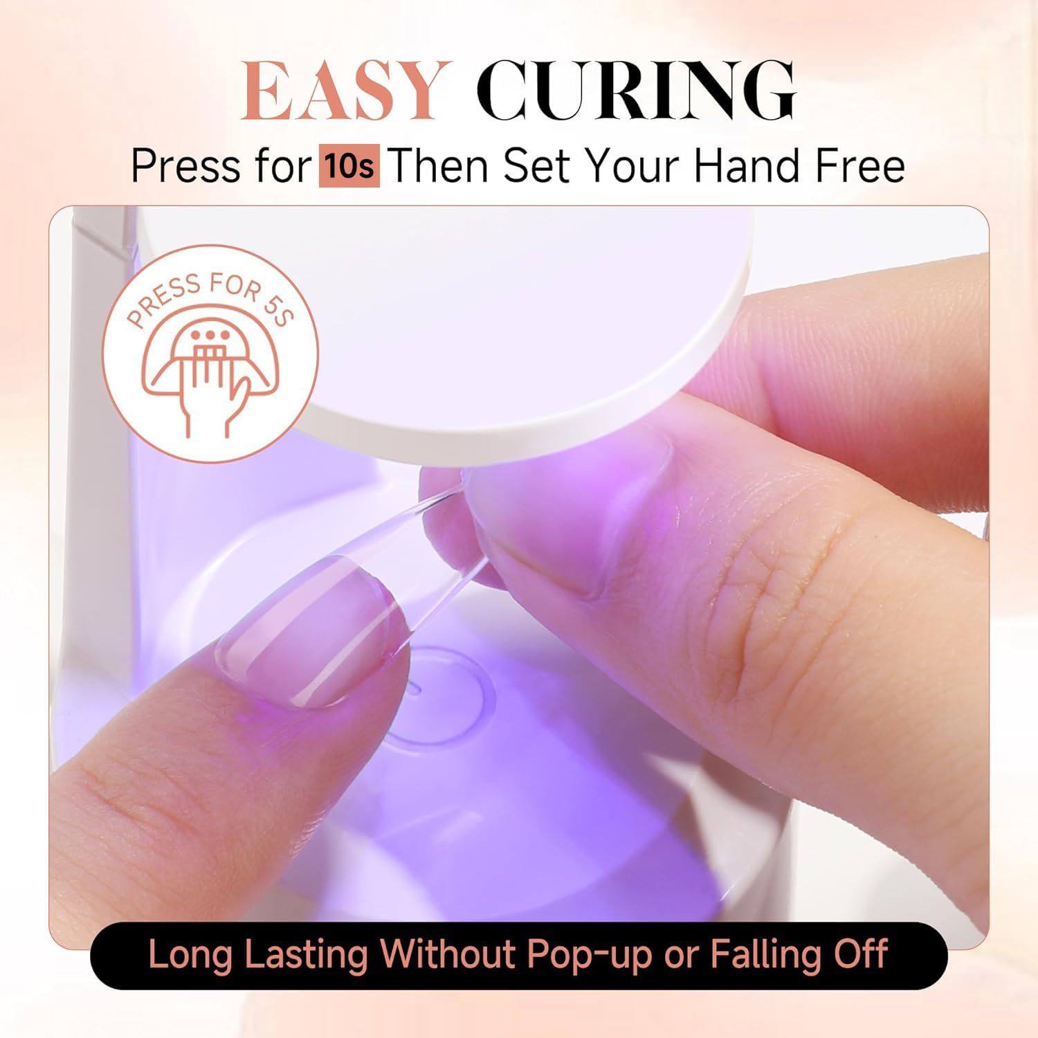 UNA GELLA press-on nails with glue for seamless extensions.
